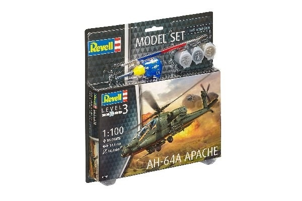 Revell Model Set AH-64A Apache i gruppen SPORT, FRITID & HOBBY / Hobby / Plastik modeller / Startsæt/Gavesæt hos TP E-commerce Nordic AB (A08126)