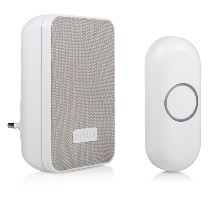 Byron Trådlös dörrklocka med tygfront Plug-in 230V i gruppen HJEM, HUS & HAVE / Alarm, Sikkerhed & Overvågning / Dørklokker hos TP E-commerce Nordic AB (A08363)