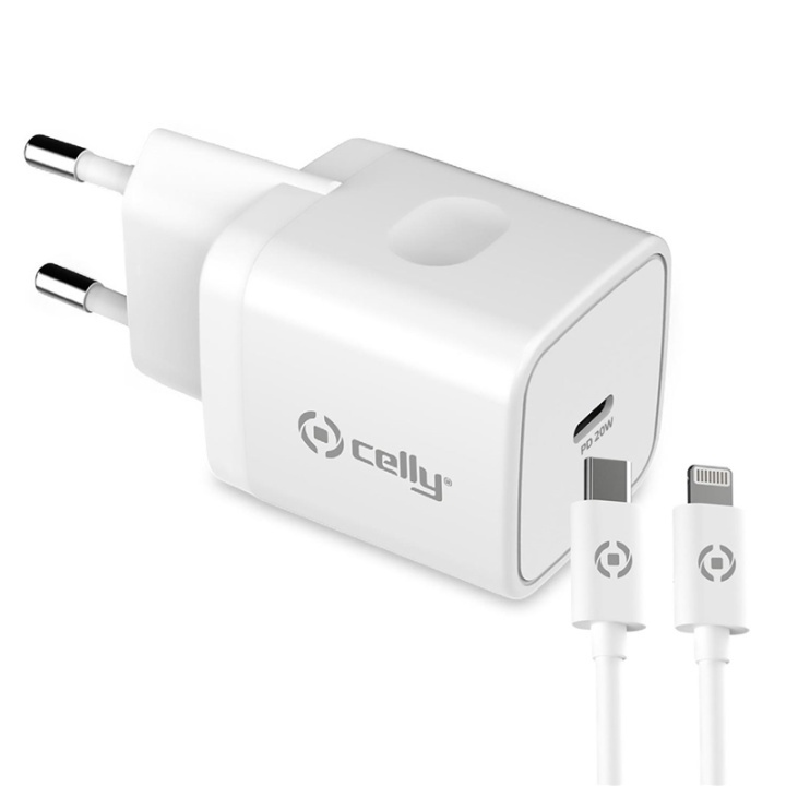 Celly USB-laddare USB-C PD 20W + Lig i gruppen COMPUTERTILBEHØR / Kabler og adaptere / USB / USB-C hos TP E-commerce Nordic AB (A08373)