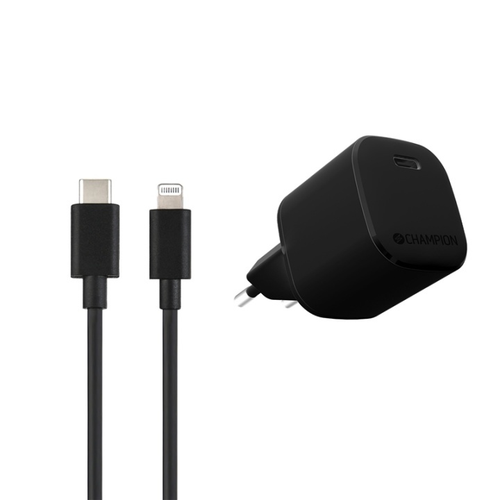 Champion Fast Charge USB-C PD 20W Kit + i gruppen COMPUTERTILBEHØR / Kabler og adaptere / USB / USB-C hos TP E-commerce Nordic AB (A08378)