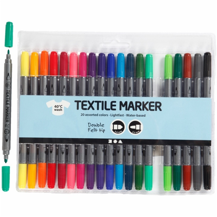 Colortime Textiltusch, standardfärger i gruppen SPORT, FRITID & HOBBY / Hobby / Mal & Tegn / Kuglepenne, Farveblyanter & Tuschpenne hos TP E-commerce Nordic AB (A08384)