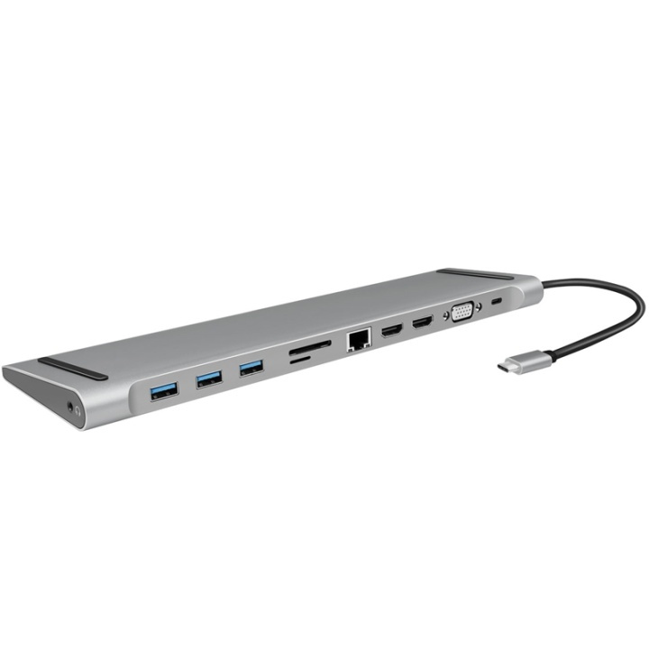 LogiLink USB-C-Docka 11-in-1 HDMI/VGA/R i gruppen SMARTPHONES & TABLETS / Opladere og kabler / Docking stationer hos TP E-commerce Nordic AB (A08536)