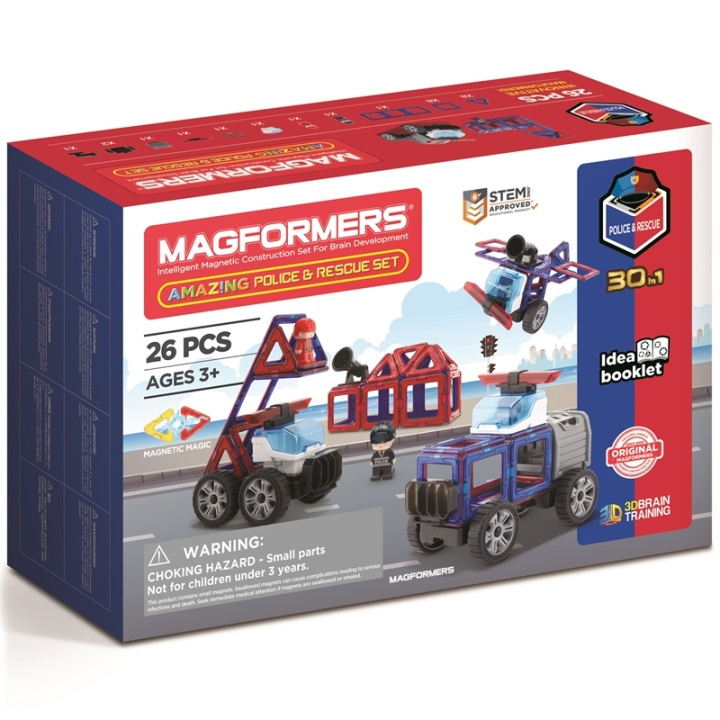 Magformers Police & Rescue set 26 pcs i gruppen LEGETØJ, BØRN & BABY / Legetøj / børns puslespil hos TP E-commerce Nordic AB (A08545)