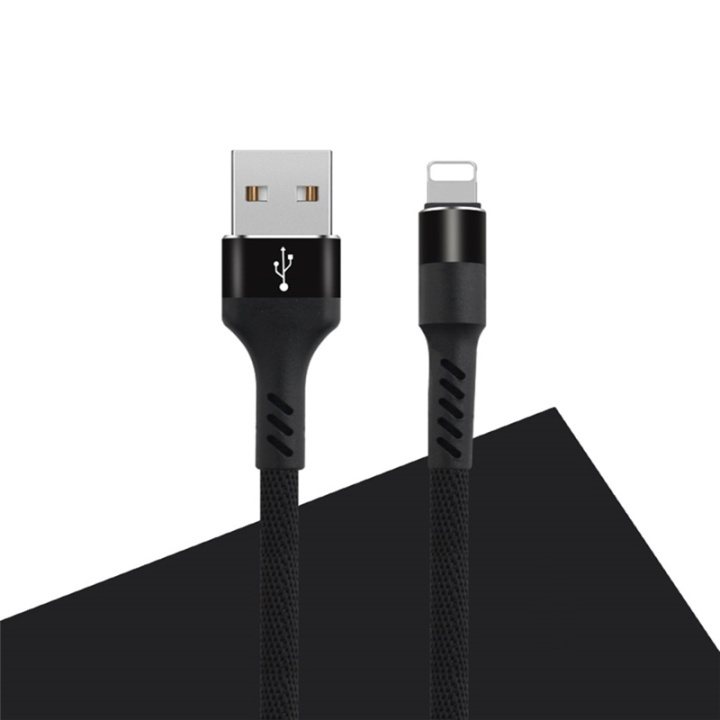 MXUC-01 Lightning-kabel (2A) til hurtig opladning, sort i gruppen SMARTPHONES & TABLETS / Opladere og kabler / Kabler / Kabler Lightning hos TP E-commerce Nordic AB (A08723)