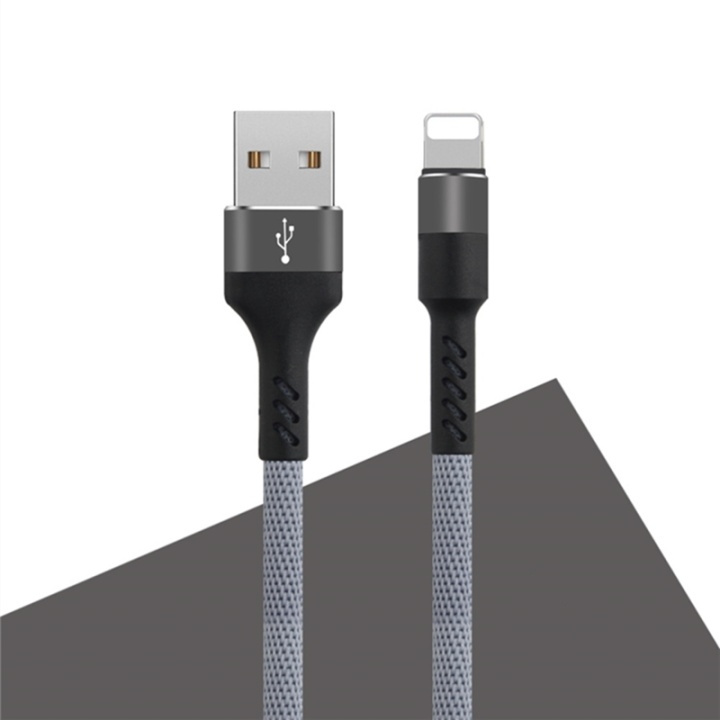 MXUC-01 Lightning-Kabel (2A) Fast Charge, Grå i gruppen SMARTPHONES & TABLETS / Opladere og kabler / Kabler / Kabler Lightning hos TP E-commerce Nordic AB (A08724)