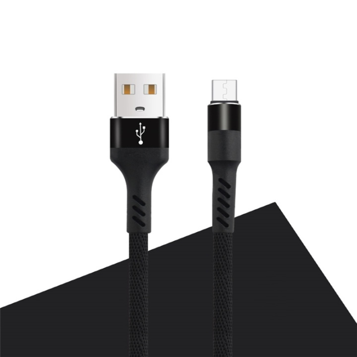 MXUC-01 microUSB-kabel (2A) til hurtig opladning, sort i gruppen SMARTPHONES & TABLETS / Opladere og kabler / Kabler / Kabler microUSB hos TP E-commerce Nordic AB (A08726)