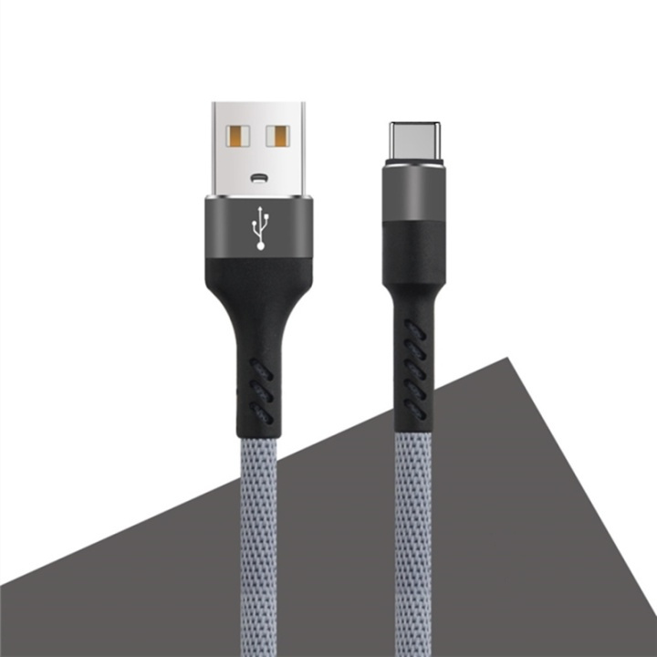 MXUC-01 USB-C Kabel (2A) Fast Charge, Grå i gruppen SMARTPHONES & TABLETS / Opladere og kabler / Kabler / Kabler Type C hos TP E-commerce Nordic AB (A08729)