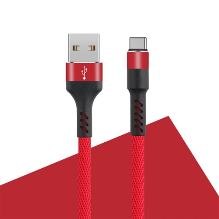 MXUC-01 USB-C Kabel (2A) Fast Charge, Röd i gruppen SMARTPHONES & TABLETS / Opladere og kabler / Kabler / Kabler Type C hos TP E-commerce Nordic AB (A08730)