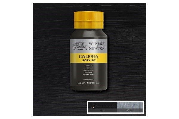 WINSOR Galeria Acrylic 500Ml Lamp Black 337 i gruppen SPORT, FRITID & HOBBY / Hobby / Mal & Tegn / Kunstnerfarver / Acryl hos TP E-commerce Nordic AB (A08799)