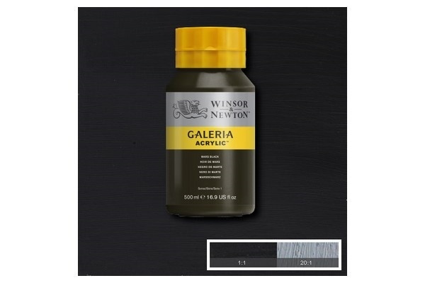 WINSOR Galeria Acrylic 500Ml Mars Black 386 i gruppen SPORT, FRITID & HOBBY / Hobby / Mal & Tegn / Kunstnerfarver / Acryl hos TP E-commerce Nordic AB (A08801)