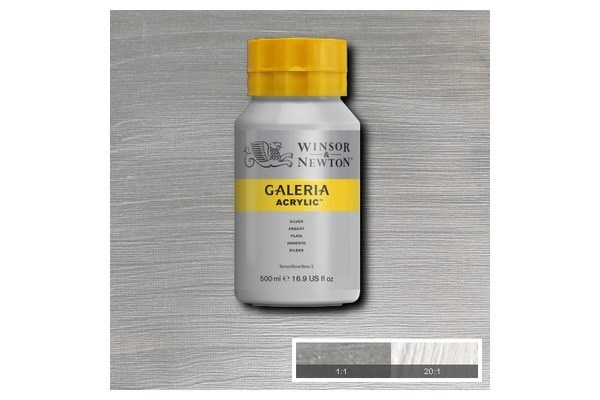 WINSOR Galeria Acrylic 500Ml Silver 617 i gruppen SPORT, FRITID & HOBBY / Hobby / Mal & Tegn / Kunstnerfarver / Acryl hos TP E-commerce Nordic AB (A08830)