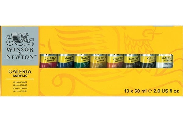 WINSOR Galeria Acrylic 10x60ml set i gruppen SPORT, FRITID & HOBBY / Hobby / Mal & Tegn / Kunstnerfarver / Acryl hos TP E-commerce Nordic AB (A08912)