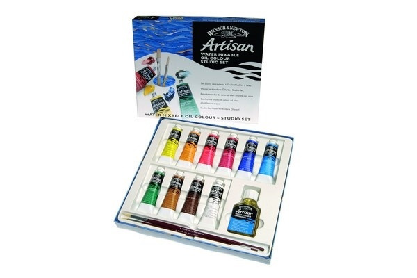 WINSOR Artisan water mix oil color 10x37ml + oil & brush i gruppen SPORT, FRITID & HOBBY / Hobby / Mal & Tegn / Kunstnerfarver / Oliemaling hos TP E-commerce Nordic AB (A08958)