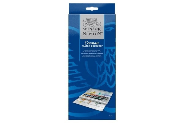 WINSOR Cotman Water Col 45x½-pan studio i gruppen SPORT, FRITID & HOBBY / Hobby / Mal & Tegn / Kunstnerfarver / Akvarel farver hos TP E-commerce Nordic AB (A09086)