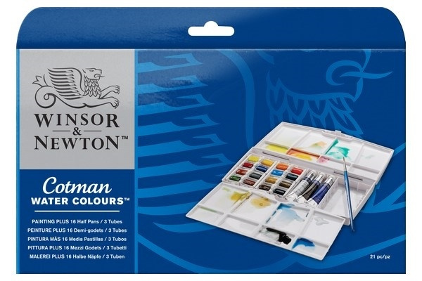 WINSOR Cotman watercolour paintingbox PLUS i gruppen SPORT, FRITID & HOBBY / Hobby / Mal & Tegn / Kunstnerfarver / Akvarel farver hos TP E-commerce Nordic AB (A09090)