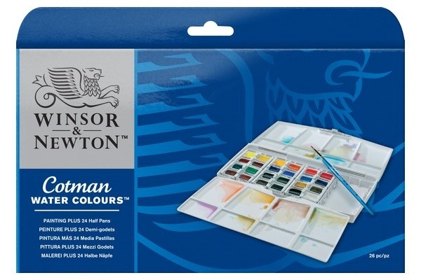 WINSOR Cotman watercolour Pan paintingbox PLUS i gruppen SPORT, FRITID & HOBBY / Hobby / Mal & Tegn / Kunstnerfarver / Akvarel farver hos TP E-commerce Nordic AB (A09091)