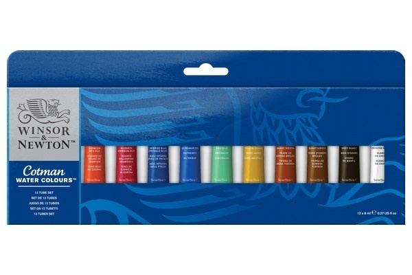 WINSOR Cotman watercolour tubset 12x8ml i gruppen SPORT, FRITID & HOBBY / Hobby / Mal & Tegn / Kunstnerfarver / Akvarel farver hos TP E-commerce Nordic AB (A09095)