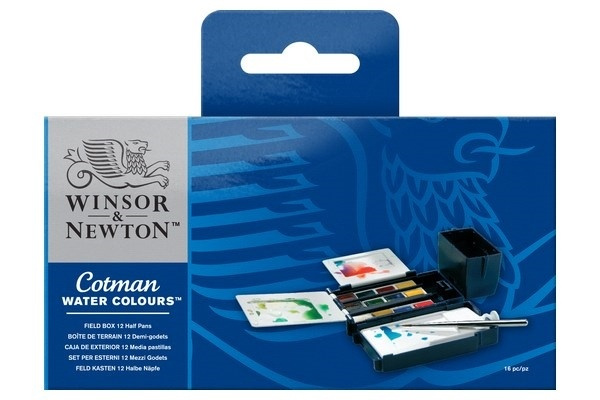 WINSOR Cotman watercolour Field box 12x1/2 pans i gruppen SPORT, FRITID & HOBBY / Hobby / Mal & Tegn / Kunstnerfarver / Akvarel farver hos TP E-commerce Nordic AB (A09098)