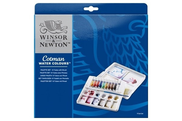 WINSOR Cotman watercolour set 10 tubes (13pcs) i gruppen SPORT, FRITID & HOBBY / Hobby / Mal & Tegn / Kunstnerfarver / Akvarel farver hos TP E-commerce Nordic AB (A09099)
