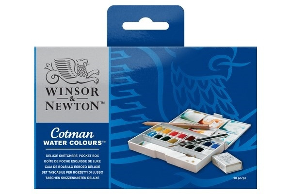 WINSOR Cotman watercolour deluxe pocketbox 19pcs i gruppen SPORT, FRITID & HOBBY / Hobby / Mal & Tegn / Kunstnerfarver / Akvarel farver hos TP E-commerce Nordic AB (A09100)