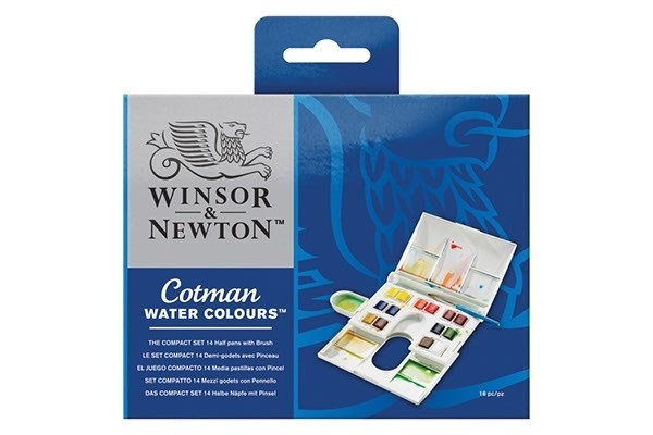 WINSOR Cotman watercolour set 14x1/2 pans i gruppen SPORT, FRITID & HOBBY / Hobby / Mal & Tegn / Kunstnerfarver / Akvarel farver hos TP E-commerce Nordic AB (A09102)