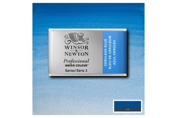 WINSOR Watercolour proff pan Cerulean Blue 137 i gruppen SPORT, FRITID & HOBBY / Hobby / Mal & Tegn / Kunstnerfarver / Akvarel farver hos TP E-commerce Nordic AB (A09108)