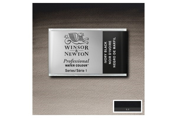 WINSOR Watercolour proff pan Ivory Black 331 i gruppen SPORT, FRITID & HOBBY / Hobby / Mal & Tegn / Kunstnerfarver / Akvarel farver hos TP E-commerce Nordic AB (A09125)