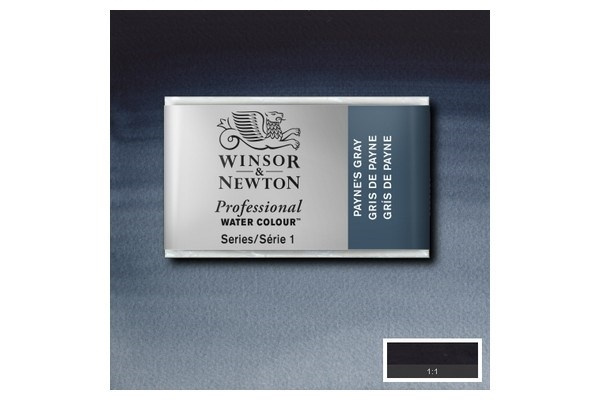 WINSOR Watercolour proff pan Paynes Grey 465 i gruppen SPORT, FRITID & HOBBY / Hobby / Mal & Tegn / Kunstnerfarver / Akvarel farver hos TP E-commerce Nordic AB (A09136)