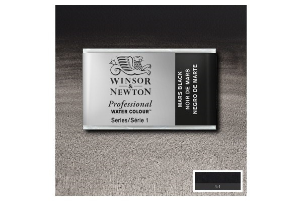 WINSOR Watercolour proff pan Mars Black 386 i gruppen SPORT, FRITID & HOBBY / Hobby / Mal & Tegn / Kunstnerfarver / Akvarel farver hos TP E-commerce Nordic AB (A09178)