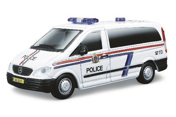 BURAGO Police Mercedes-Benz Vito 1:50 i gruppen LEGETØJ, BØRN & BABY / Legetøj / Legetøjsbiler hos TP E-commerce Nordic AB (A09203)
