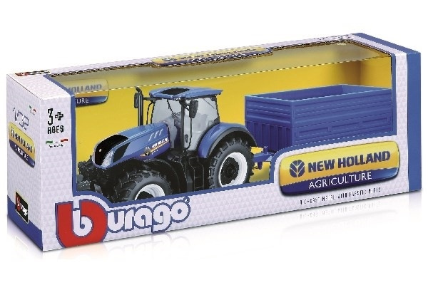 BURAGO Tractor 1:32 w/trailer New Holland T7.315 ass i gruppen LEGETØJ, BØRN & BABY / Legetøj / Legetøjsbiler hos TP E-commerce Nordic AB (A09248)