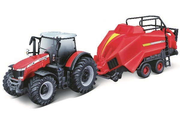 BURAGO Massey Ferguson 8740S 10 cm with Baler Lifter i gruppen LEGETØJ, BØRN & BABY / Legetøj / Legetøjsbiler hos TP E-commerce Nordic AB (A09905)