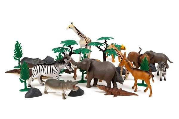ANIMAL PLA Wild animals 30pcs in 3,2L bucket i gruppen LEGETØJ, BØRN & BABY / Legetøj / Figurer, miniaturer og tilbehør hos TP E-commerce Nordic AB (A10140)