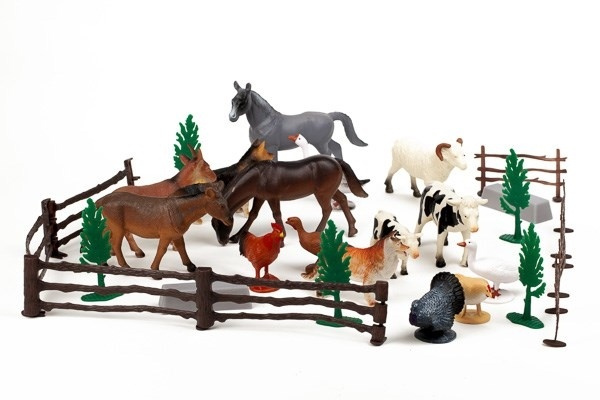 ANIMAL PLA Farm animals 30pcs in 3,2L bucket i gruppen LEGETØJ, BØRN & BABY / Legetøj / Figurer, miniaturer og tilbehør hos TP E-commerce Nordic AB (A10142)