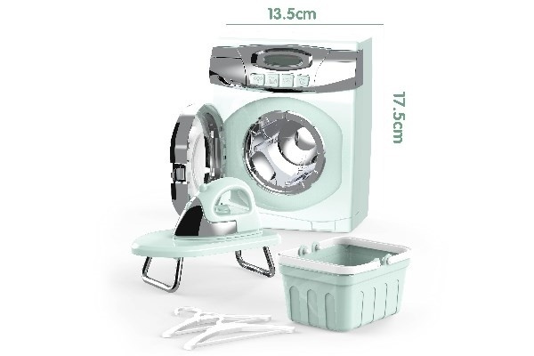 HOME Vaskemaskine elektrisk med tilbehør 17,5x13,7cm i gruppen LEGETØJ, BØRN & BABY / Legetøj / Lille hjem & rollespil hos TP E-commerce Nordic AB (A10155)