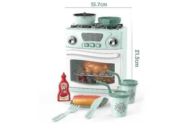 HOME Komfur m/ovn elektrisk med tilbehør 21,5x15,7cm i gruppen LEGETØJ, BØRN & BABY / Legetøj / Lille hjem & rollespil hos TP E-commerce Nordic AB (A10156)