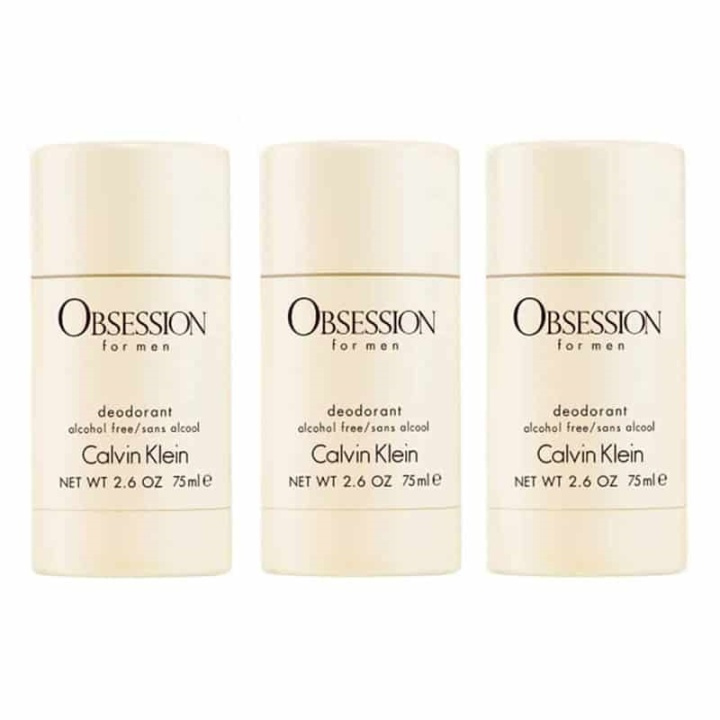 3-pack Calvin Klein Obsession For Men Deostick 75ml i gruppen SKØNHED & HELSE / Duft & Parfume / Deodorant / Deo for ham hos TP E-commerce Nordic AB (A10567)