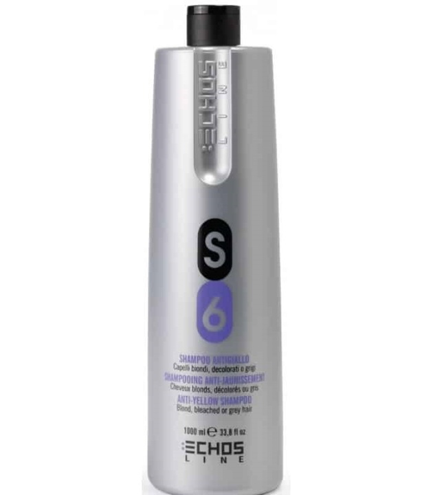 Echosline S6 Anti-Yellow Shampoo 1000ml i gruppen SKØNHED & HELSE / Hår og styling / Hårpleje / Hårfarve / Sølv shampoo hos TP E-commerce Nordic AB (A10802)