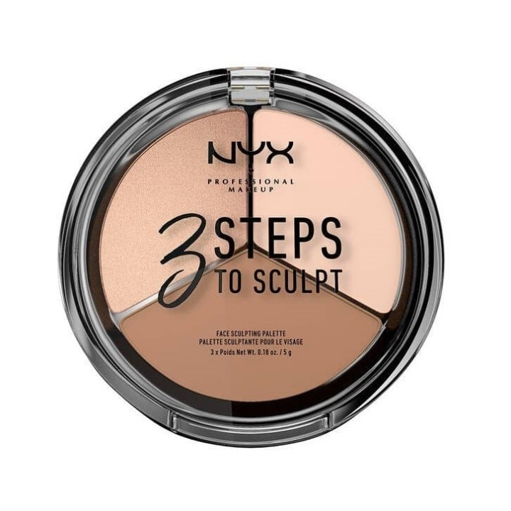 NYX PROF. MAKEUP 3 Steps To Sculpt Face Sculpting Palette - Fair i gruppen SKØNHED & HELSE / Makeup / Makeup ansigt / Contour/Highlight hos TP E-commerce Nordic AB (A12364)