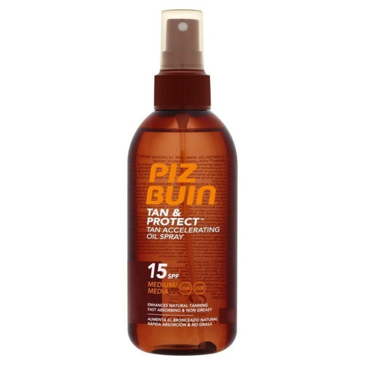 Piz Buin Tan & Protect Tan Accelerating Oil Spray SPF15 150ml i gruppen SKØNHED & HELSE / Hudpleje / Tanning / Solbeskyttelse hos TP E-commerce Nordic AB (A12744)