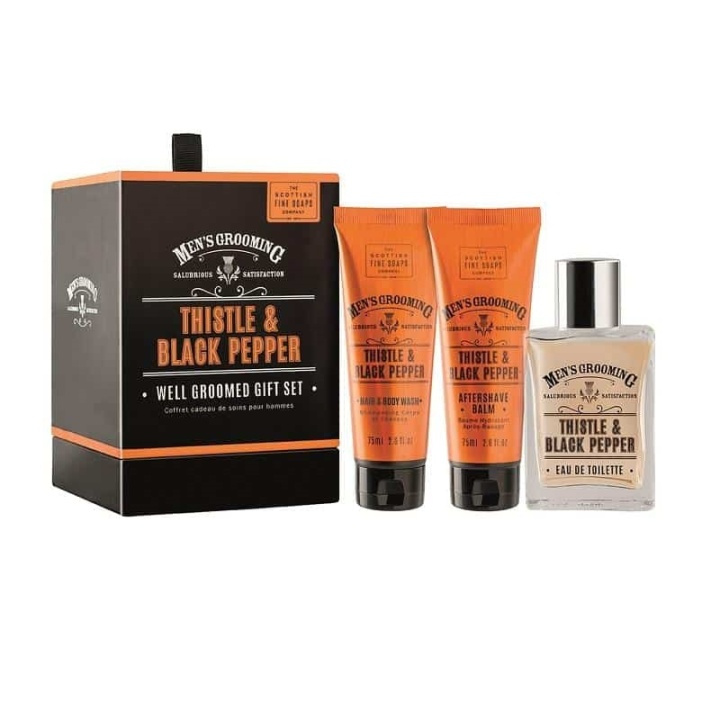 Giftset Scottish Fine Soaps Thistle & Black Pepper Well Groomed Gift Set i gruppen SKØNHED & HELSE / Gaveæske / Gaveæske til ham hos TP E-commerce Nordic AB (A13052)