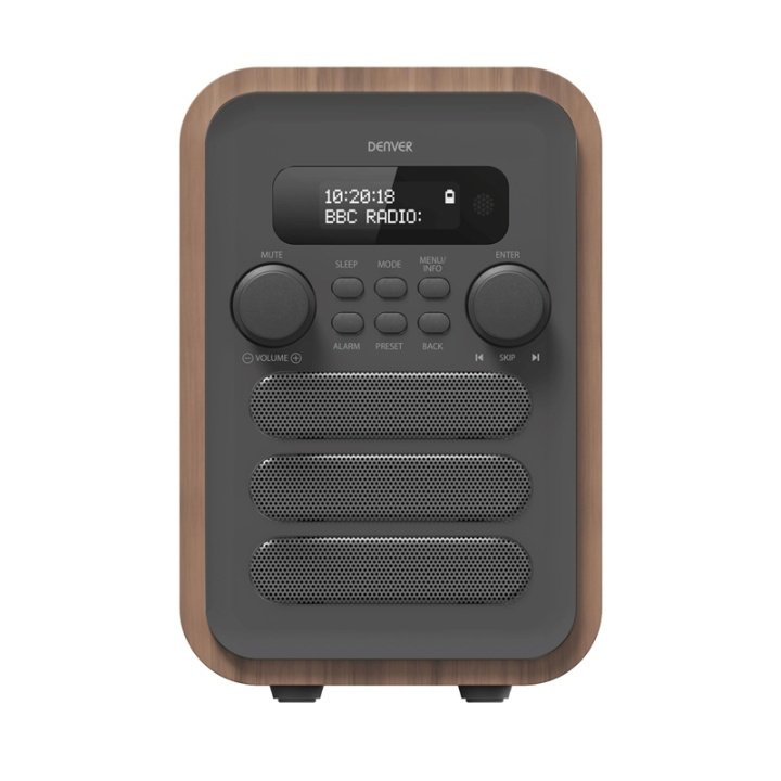 Denver FM/DAB+ Radio Bluetooth Trä/gr i gruppen HJEMMEELEKTRONIK / Lyd & billede / Hjemmebiograf, HiFi & Bærbar / Radio og vækkeure / Radio hos TP E-commerce Nordic AB (A13713)