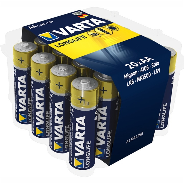 Varta Longlife AA / LR6 Batteri 20-p i gruppen HJEMMEELEKTRONIK / Batterier og opladere / Batterier / AA hos TP E-commerce Nordic AB (A13899)