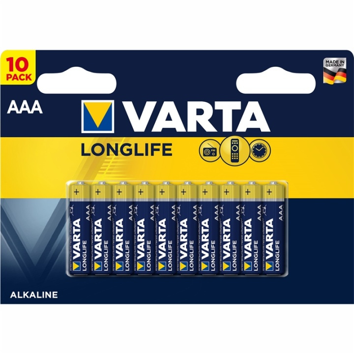 Varta Longlife AAA / LR03 Batteri 10 i gruppen HJEMMEELEKTRONIK / Batterier og opladere / Batterier / AAA hos TP E-commerce Nordic AB (A13901)