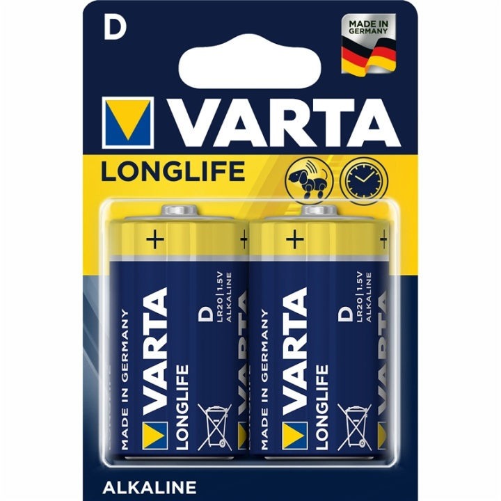 Varta Longlife D / LR20 batteri 2-pak i gruppen HJEMMEELEKTRONIK / Batterier og opladere / Batterier / Andet hos TP E-commerce Nordic AB (A13905)