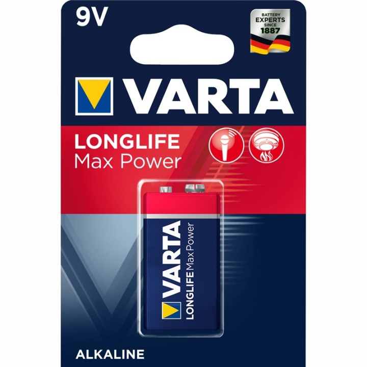 Varta Longlife Max Power 9V Batteri i gruppen HJEMMEELEKTRONIK / Batterier og opladere / Batterier / 9V hos TP E-commerce Nordic AB (A13906)