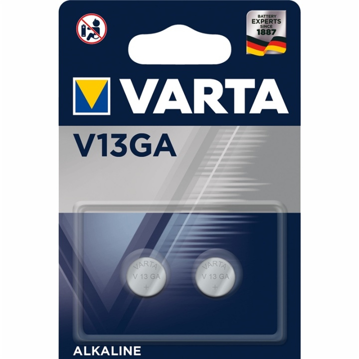 Varta V13GA / LR44 1,5V Batteri 2-pa i gruppen HJEMMEELEKTRONIK / Batterier og opladere / Batterier / Knapcelle hos TP E-commerce Nordic AB (A13913)