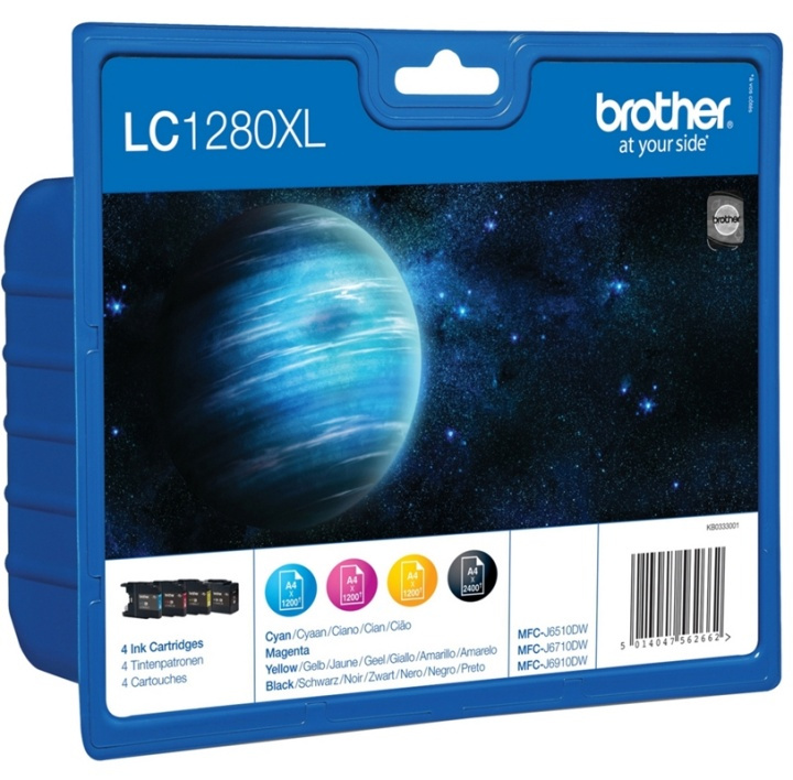 Brother LC-1280XLVALBPDR bläckpatroner 4 styck Original Hög (XL) avkastning Svar i gruppen COMPUTERTILBEHØR / Printere og tilbehør / Blæk og toner / Blækpatroner / Brother hos TP E-commerce Nordic AB (A13983)