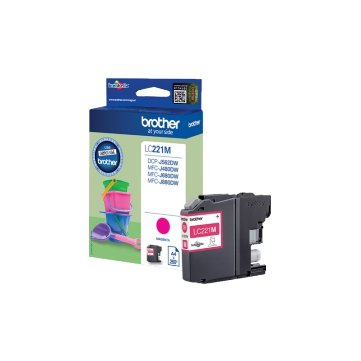 Brother LC-221M bläckpatroner 1 styck Original Magenta i gruppen COMPUTERTILBEHØR / Printere og tilbehør / Blæk og toner / Blækpatroner / Brother hos TP E-commerce Nordic AB (A13990)