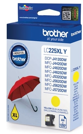 Brother LC-225XLY bläckpatroner 1 styck Original Gul i gruppen COMPUTERTILBEHØR / Printere og tilbehør / Blæk og toner / Blækpatroner / Brother hos TP E-commerce Nordic AB (A13999)